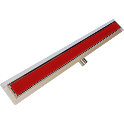 Odpływ liniowy Sanitline szklany model RED Glass 80 cm syfon niski 52 mm